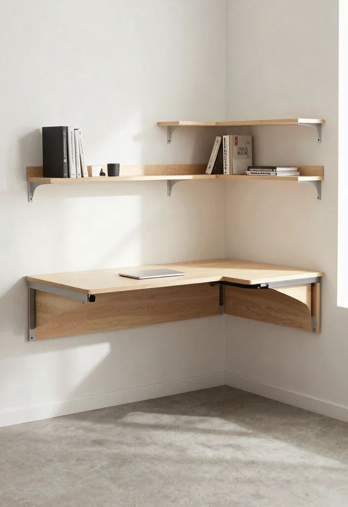 28 L Shape Office Table Design Ideas for Any Room - 20. Wall-Mounted Desks 1