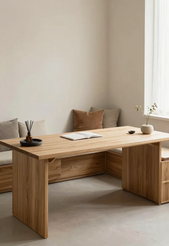 28 L Shape Office Table Design Ideas for Any Room - 26. Zen-Inspired Spaces 1