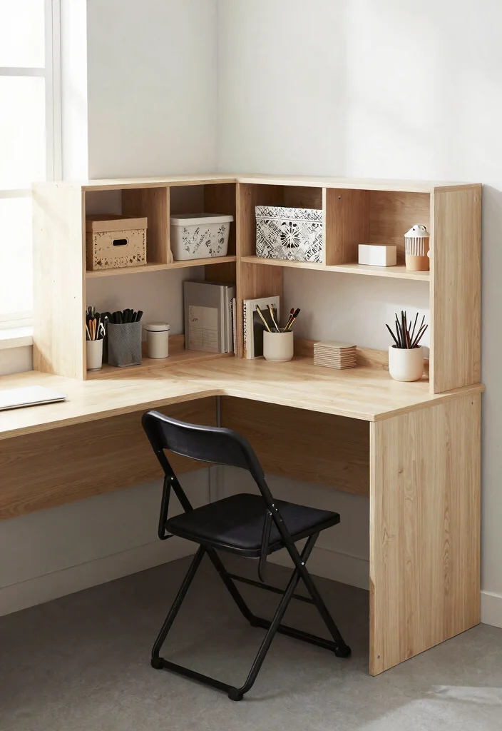 28 L Shape Office Table Design Ideas for Any Room - 6. Multi-functional Furniture 1