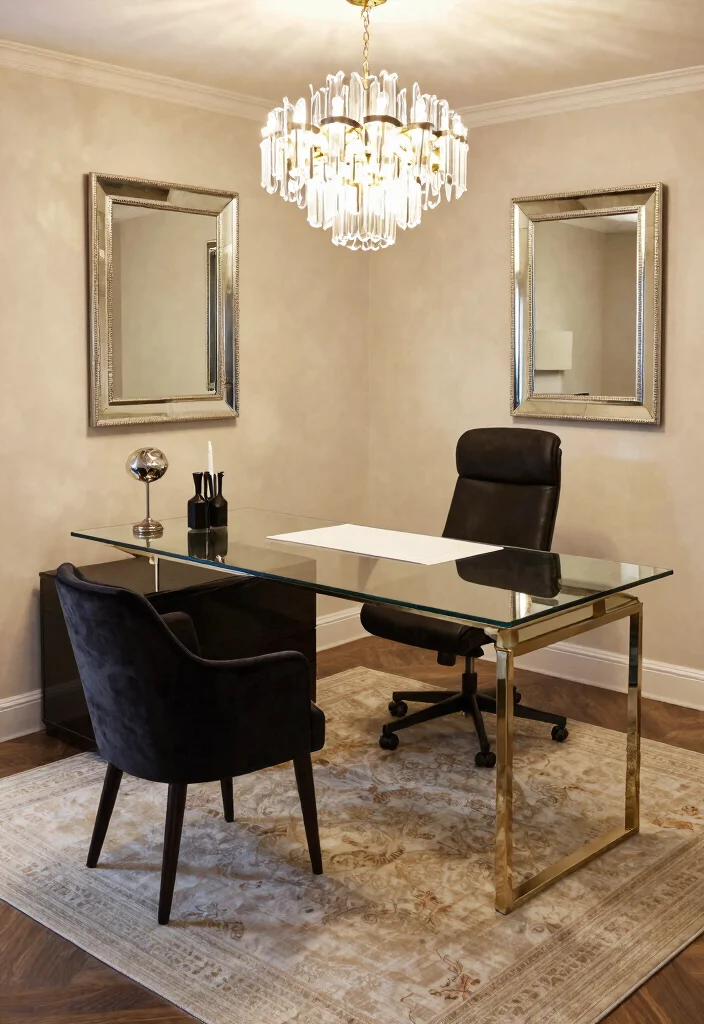 28 L Shape Office Table Design Ideas for Any Room - 8. Glamorous Touches 1