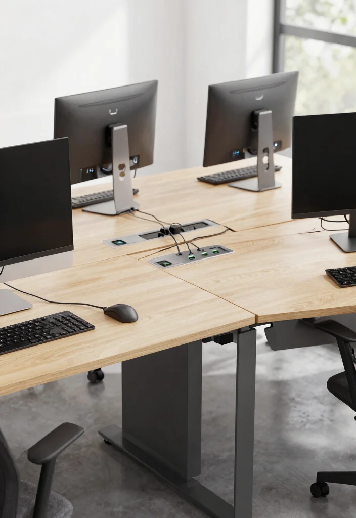 28 L Shape Office Table Design Ideas for Any Room - 9. Tech-Friendly Designs 1
