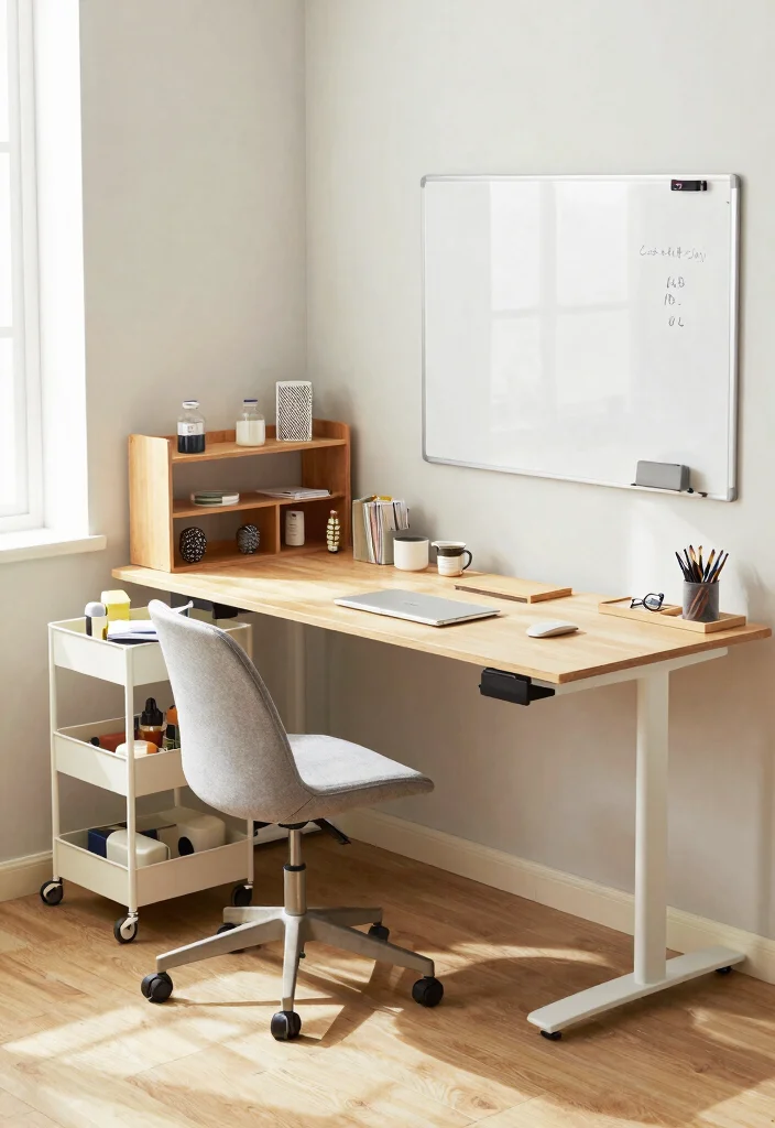 28 Long Desk Home Office Ideas Spacious and Stylish - 15. Flexible Workspace for Remote Work 1