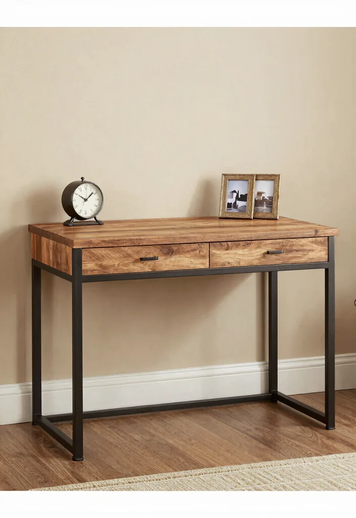 28 Modern Unique Office Table Design Ideas that Stand Out - 13. Modern Farmhouse Style 1