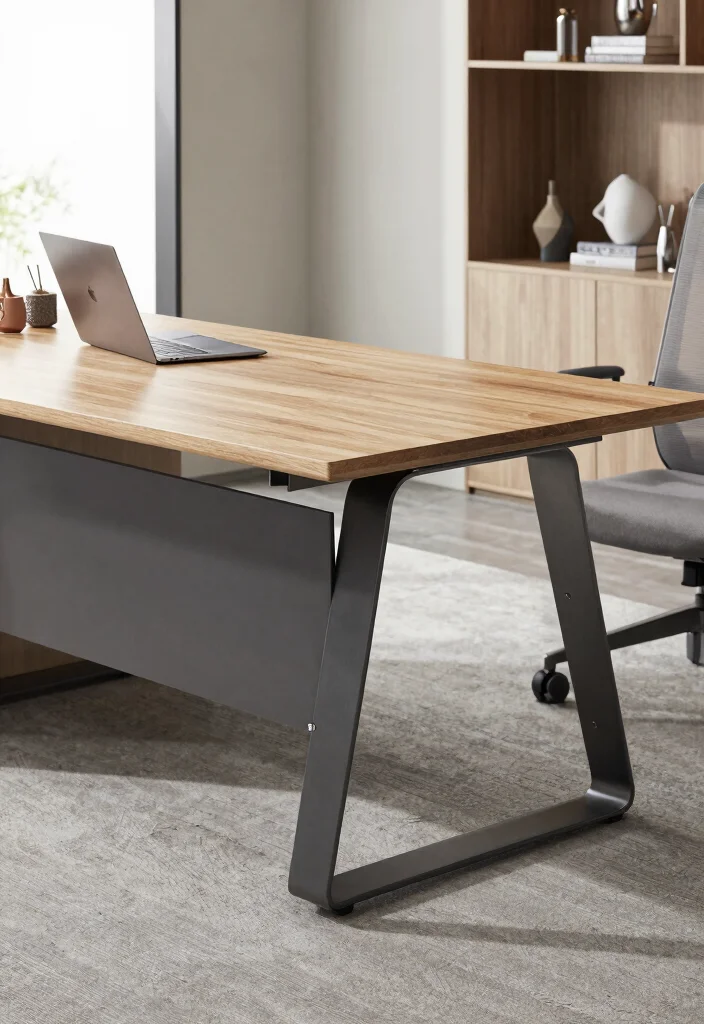 28 Modern Unique Office Table Design Ideas that Stand Out - 14. Two-Tone Designs 1