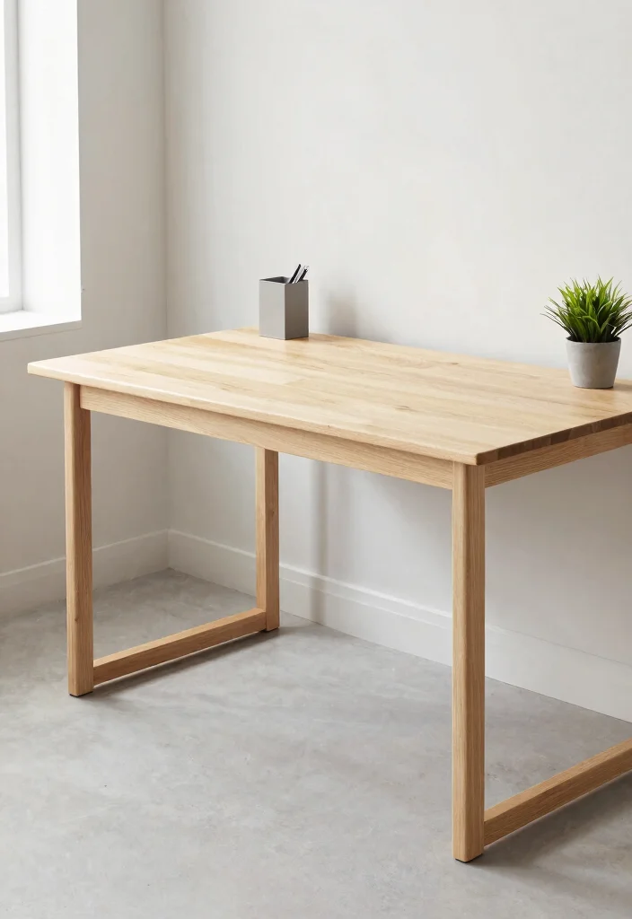 28 Modern Unique Office Table Design Ideas that Stand Out - 2. Scandinavian Minimalism 1