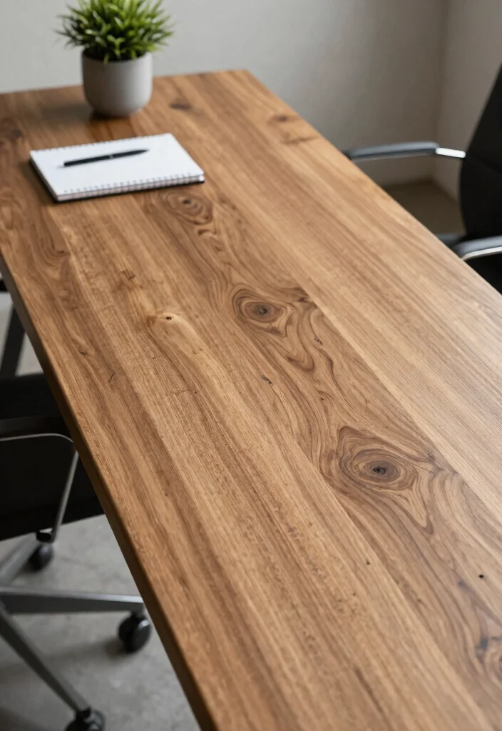 28 Modern Unique Office Table Design Ideas that Stand Out - 22. Textured Tables for Added Interest 1