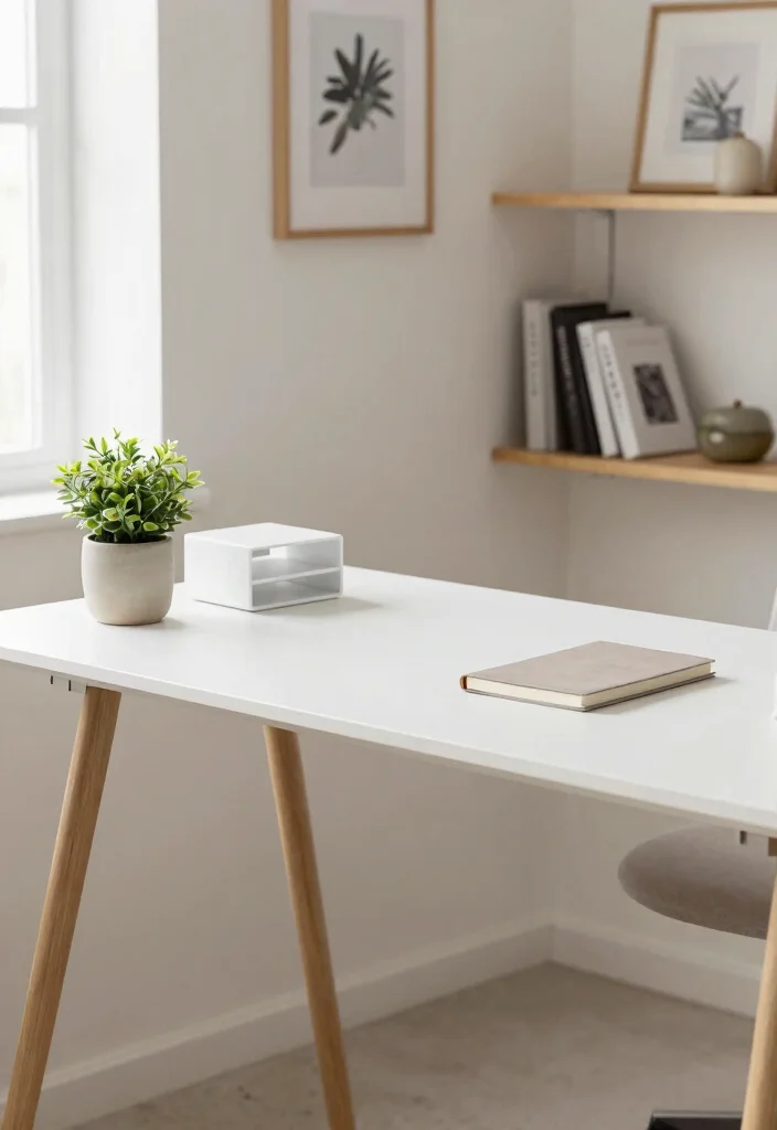 28 Office Staff Table Design Ideas Modern and Functional - 1. Minimalist Scandinavian Desk 1