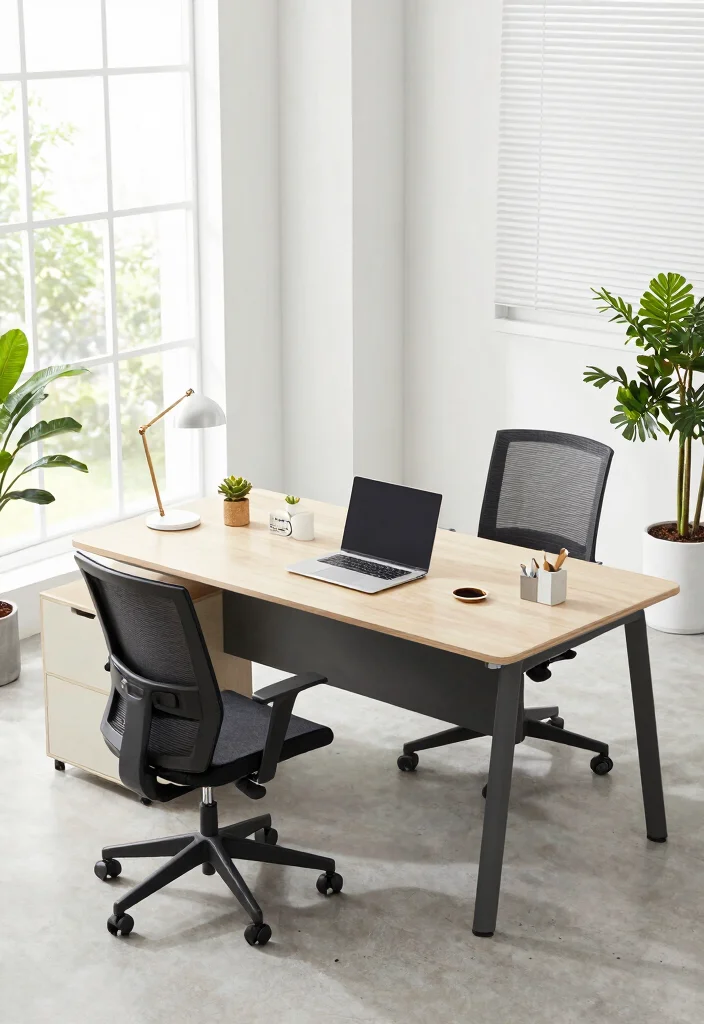 28 Office Staff Table Design Ideas Modern and Functional - 23. Soft-Cornered Ergonomic Desks 1