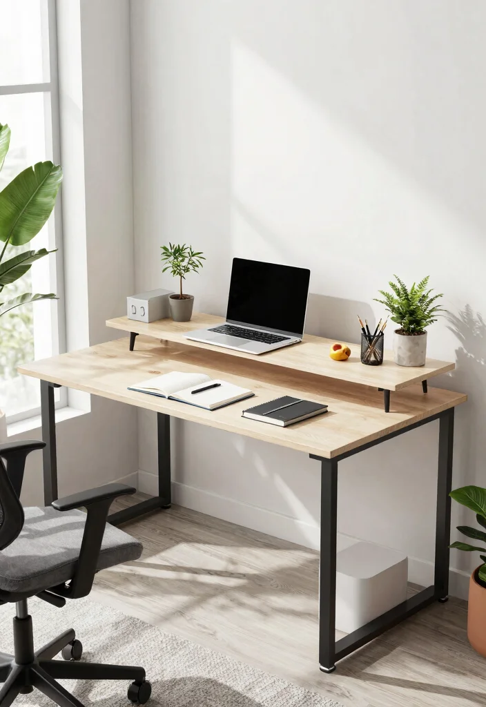 28 Office Staff Table Design Ideas Modern and Functional - 24. Multi-Level Desk Solutions 1