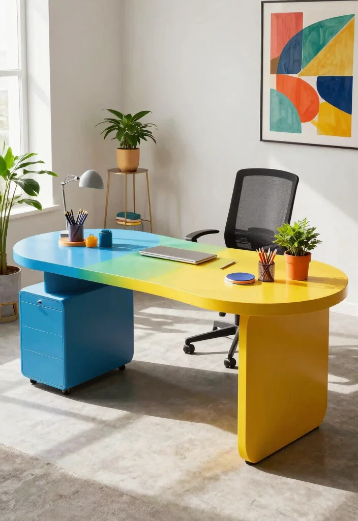 28 Office Staff Table Design Ideas Modern and Functional - 28. Funky Shapes and Designs 1