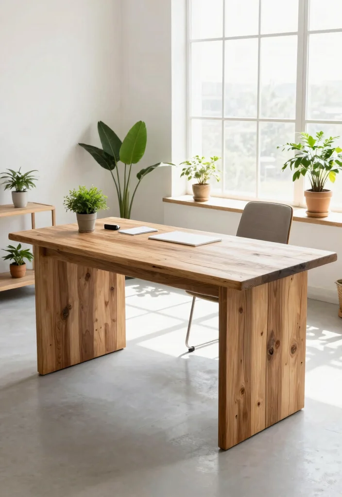28 Office Staff Table Design Ideas Modern and Functional - 8. Eco-friendly Office Tables 1