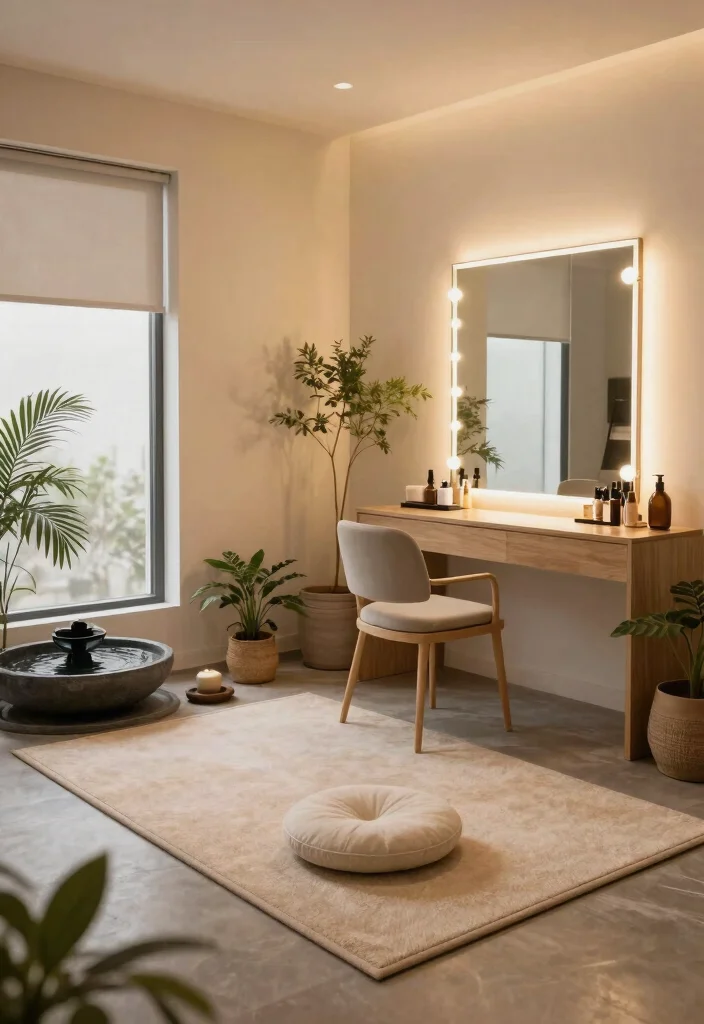 28 Office and Makeup Room Combo Ideas Dual Purpose Glam - 18. Create a Zen Space for Mindfulness 1