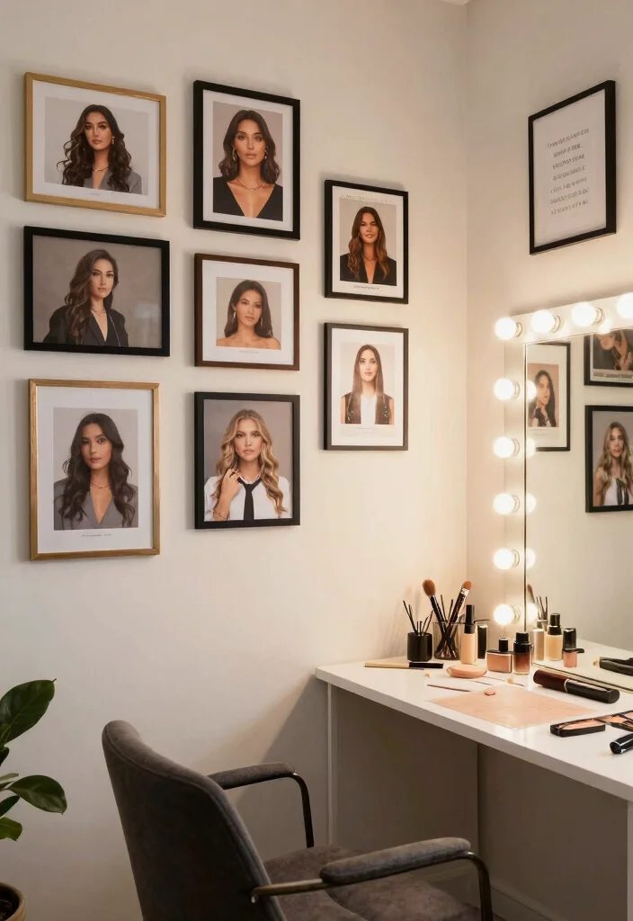 28 Office and Makeup Room Combo Ideas Dual Purpose Glam - 24. Incorporate Personal Achievements as Decor 1