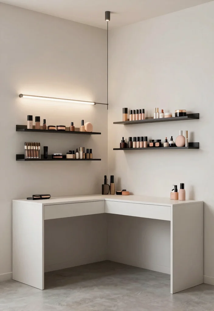 28 Office and Makeup Room Combo Ideas Dual Purpose Glam - 7. Minimalist Aesthetic for Clarity 1