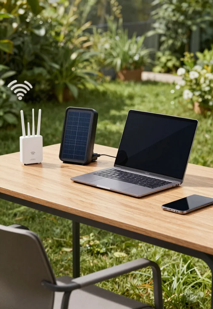 28 Outdoor and Sunroom Home Office Ideas for a Bright Workspace - 28. Outdoor Workspace Technology 1