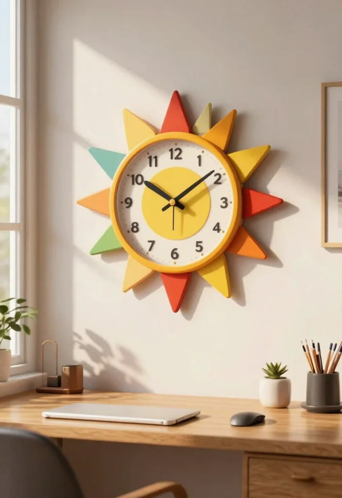 28 Retro Home Office Ideas Vintage Style and Modern Function - 12. Quirky Wall Clocks 1