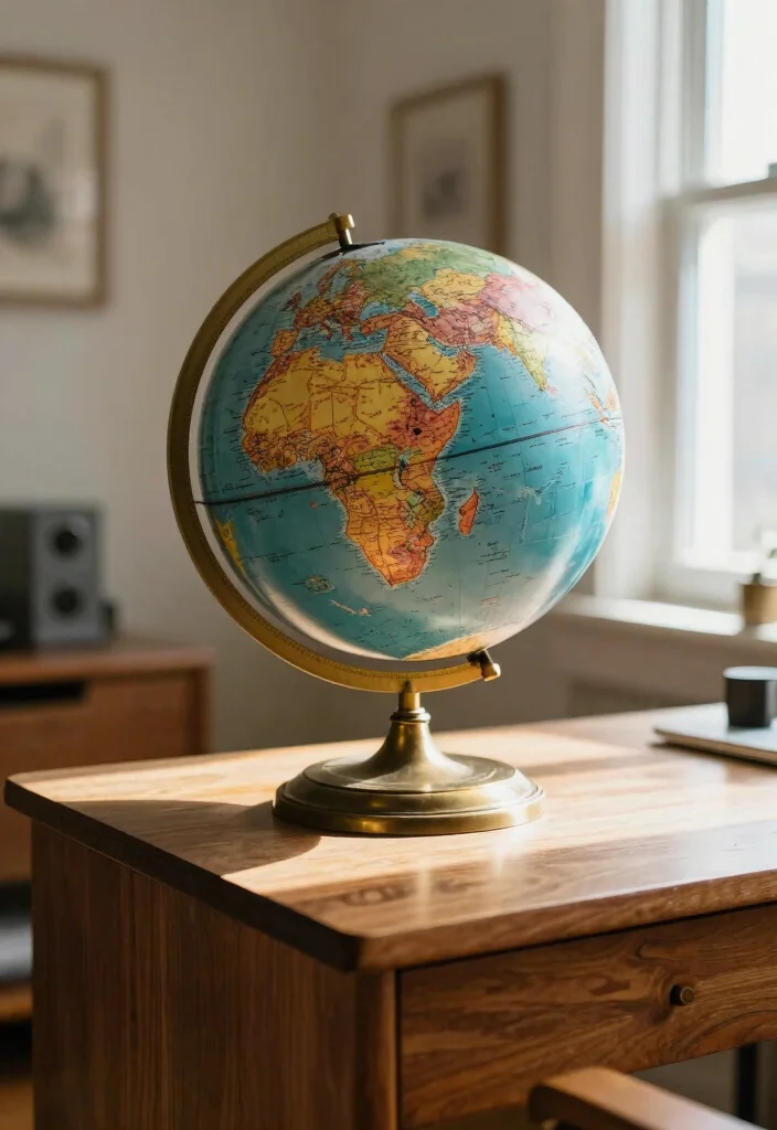 28 Retro Home Office Ideas Vintage Style and Modern Function - 20. Vintage Globes 1