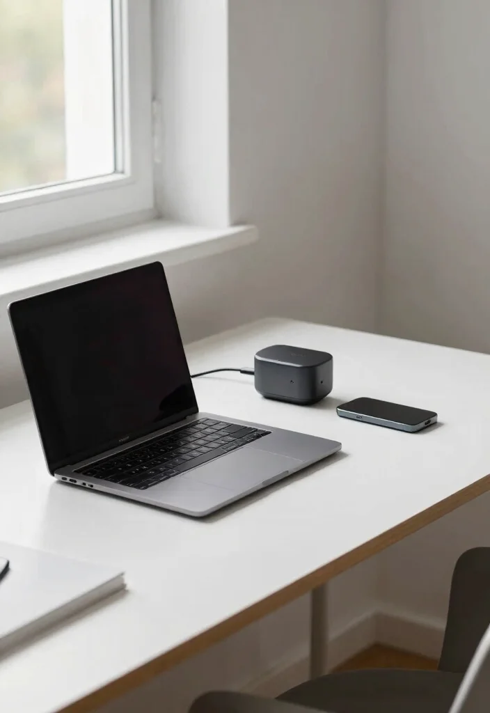 28 Scandinavian Home Office Ideas: Calm, Clean, and Cozy - 11. Tech Organization 1