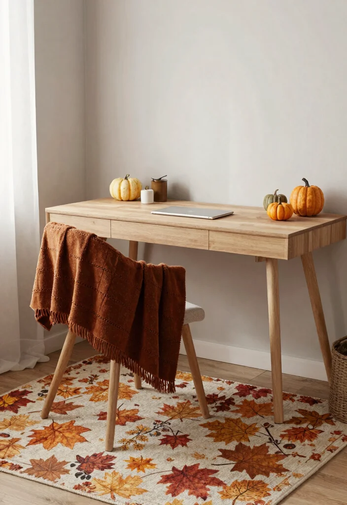 28 Scandinavian Home Office Ideas: Calm, Clean, and Cozy - 15. Seasonal Decor 1