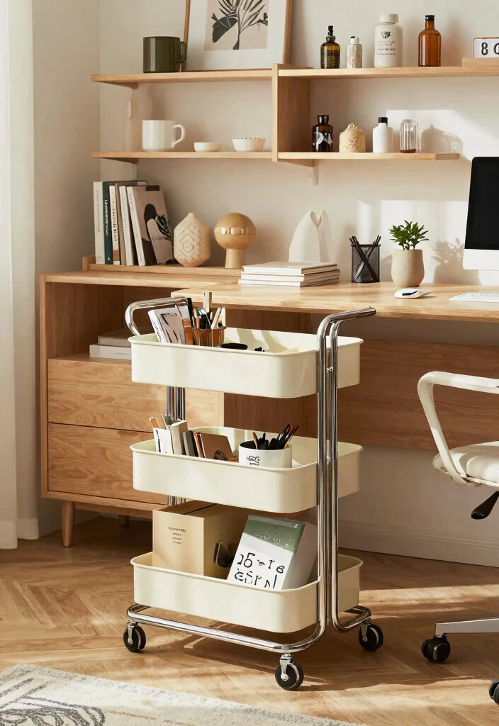 28 Scandinavian Home Office Ideas: Calm, Clean, and Cozy - 18. Unique Storage Solutions 1