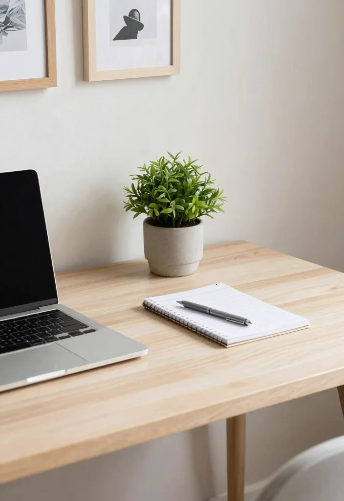 28 Scandinavian Home Office Ideas: Calm, Clean, and Cozy - 2. Minimalist Desks 1