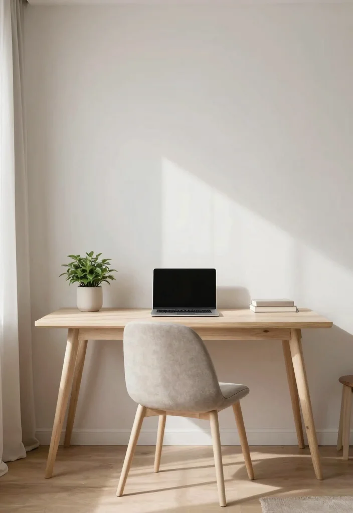 28 Scandinavian Home Office Ideas: Calm, Clean, and Cozy - 23. Mindful Minimalism 1