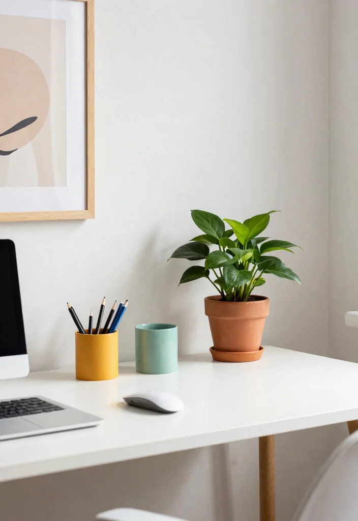 28 Scandinavian Home Office Ideas: Calm, Clean, and Cozy - 24. Thoughtful Color Accents 1