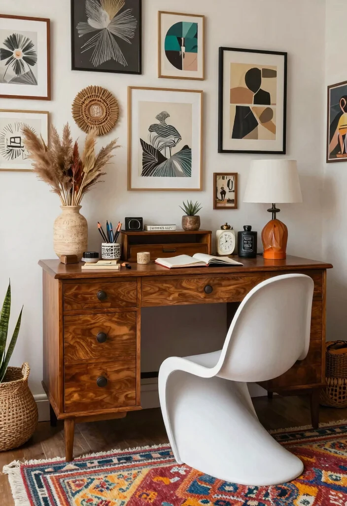 28 Writing Desk Ideas Beautiful and Inspiring Setups - 10. Eclectic Mix 1