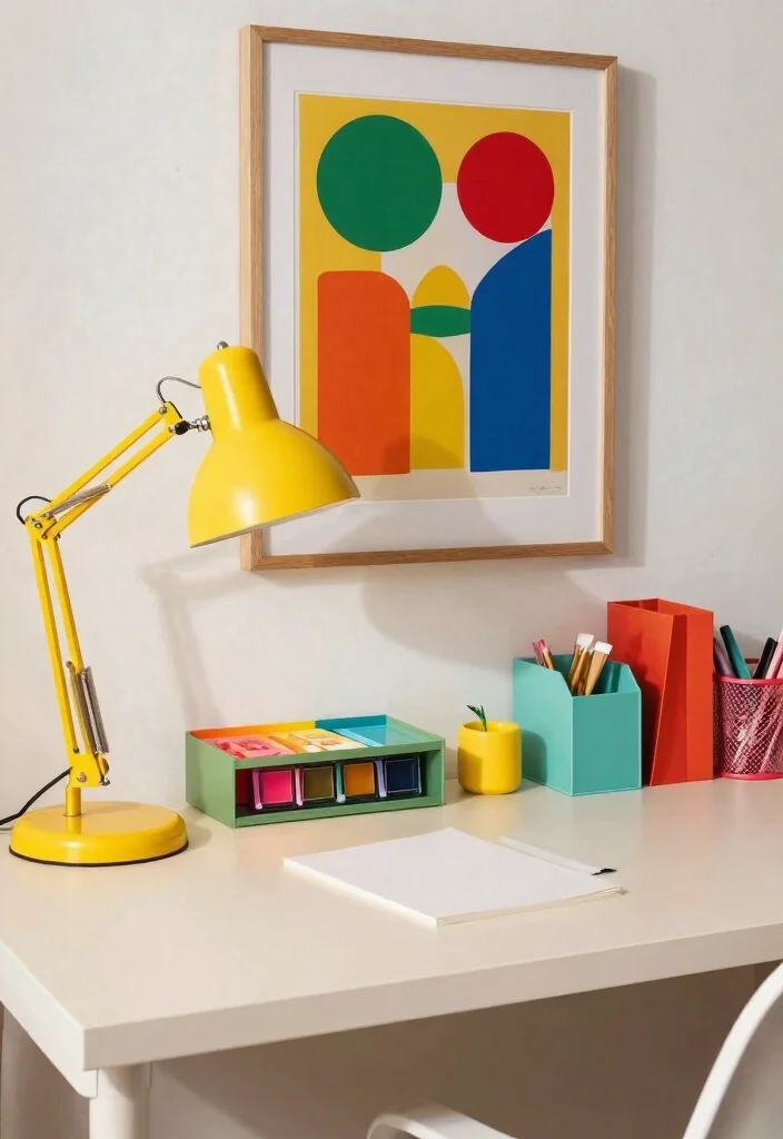 28 Writing Desk Ideas Beautiful and Inspiring Setups - 16. Color Pop 1