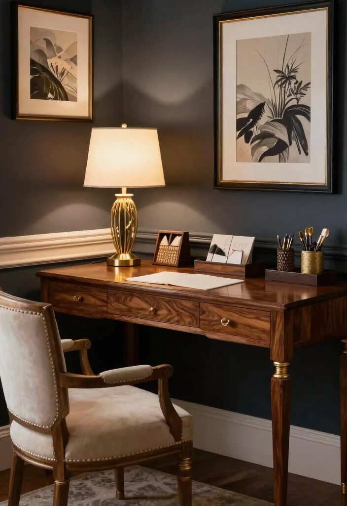 28 Writing Desk Ideas Beautiful and Inspiring Setups - 26. Elegant Office 1