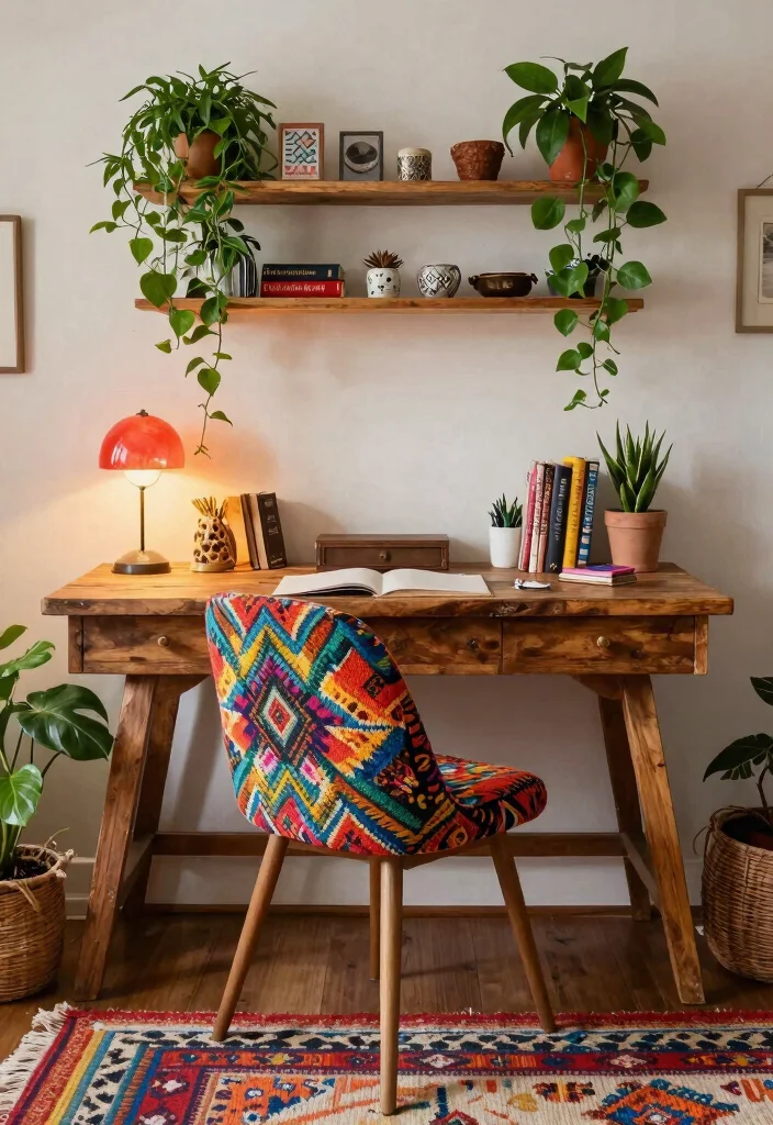 28 Writing Desk Ideas Beautiful and Inspiring Setups - 27. Trendy Bohemian 1