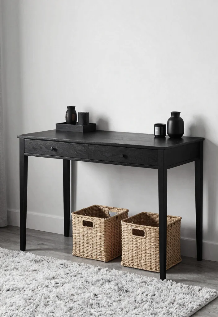 29 Bedroom Desk Ideas for a Cozy Workspace in Your Room - 10. Monochrome Magic 1