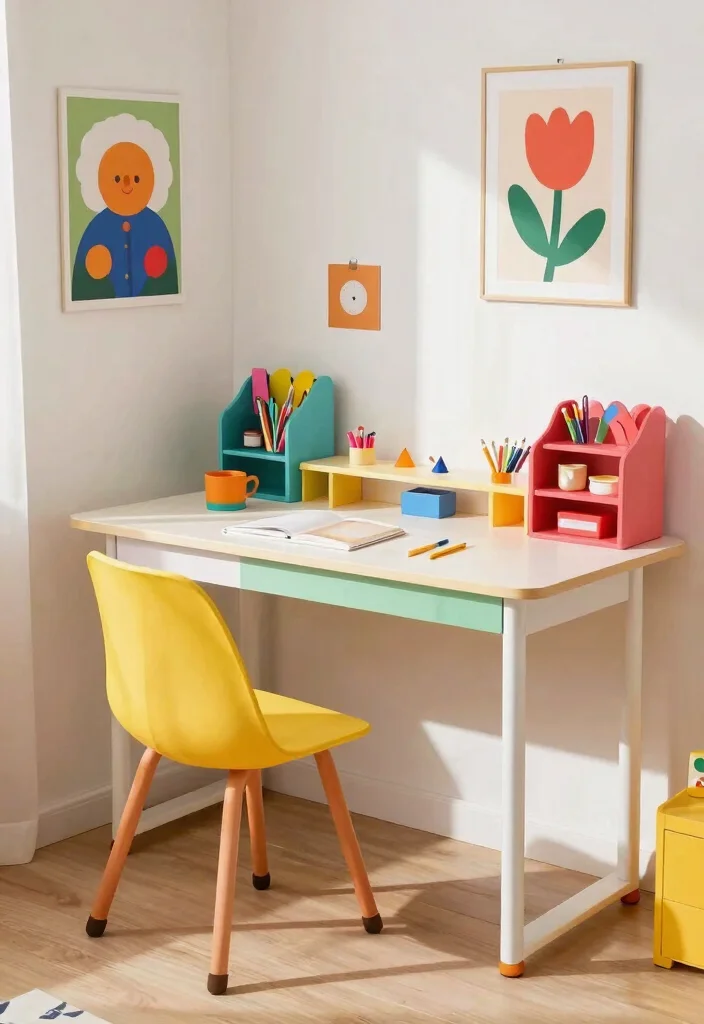 29 Bedroom Desk Ideas for a Cozy Workspace in Your Room - 17. Bright & Cheerful 1