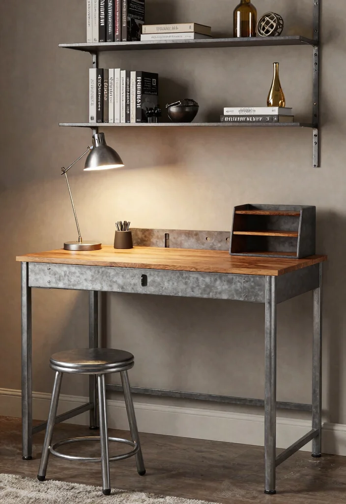 29 Bedroom Desk Ideas for a Cozy Workspace in Your Room - 3. Industrial Edge 1