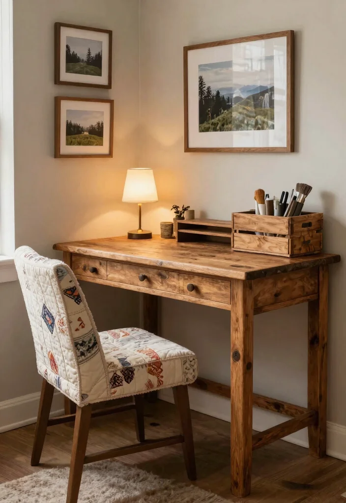 29 Bedroom Desk Ideas for a Cozy Workspace in Your Room - 4. Rustic Charm 1