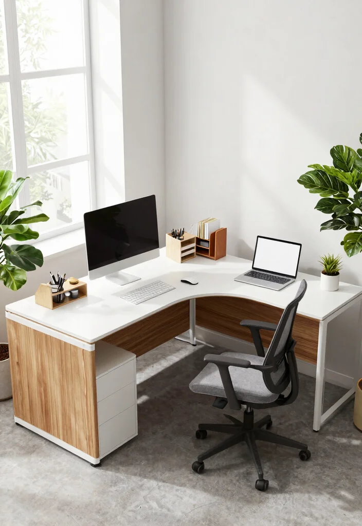 29 Corner Desk Home Office Ideas Smart Use of Every Space - 10. L-Shaped Corner Desk for Maximum Surface Area 1
