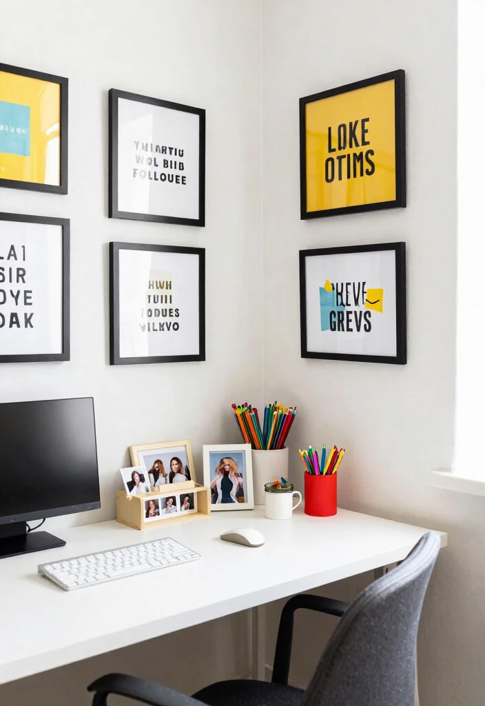 29 Corner Desk Home Office Ideas Smart Use of Every Space - 16. Corner Desk with Inspirational Decor 1