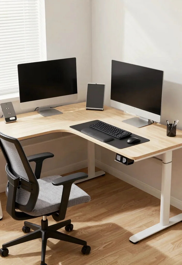 29 Corner Desk Home Office Ideas Smart Use of Every Space - 24. Corner Desk with Advanced Ergonomics 1