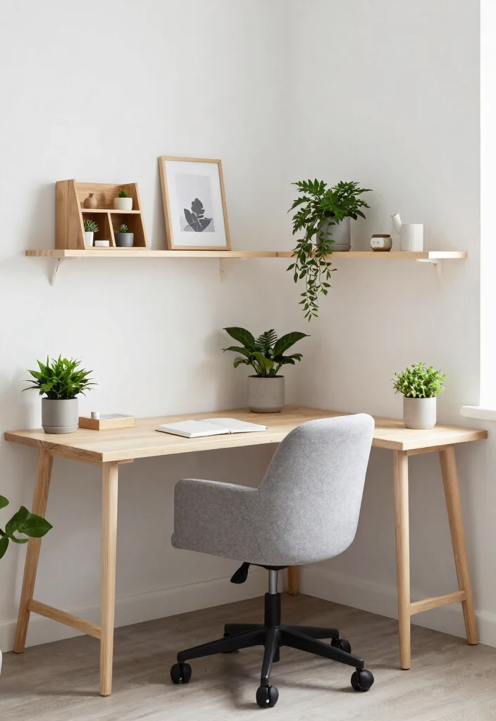 29 Corner Desk Home Office Ideas Smart Use of Every Space - 9. Scandinavian Style Corner Desk 1