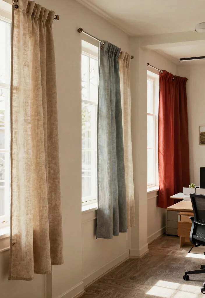 29 Diwali Office Decoration Concepts Festive and Beautiful - 10. Natural Fabric Drapes 1