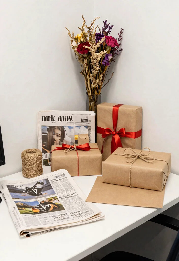 29 Diwali Office Decoration Concepts Festive and Beautiful - 13. Eco-Friendly Gift Wrapping 1