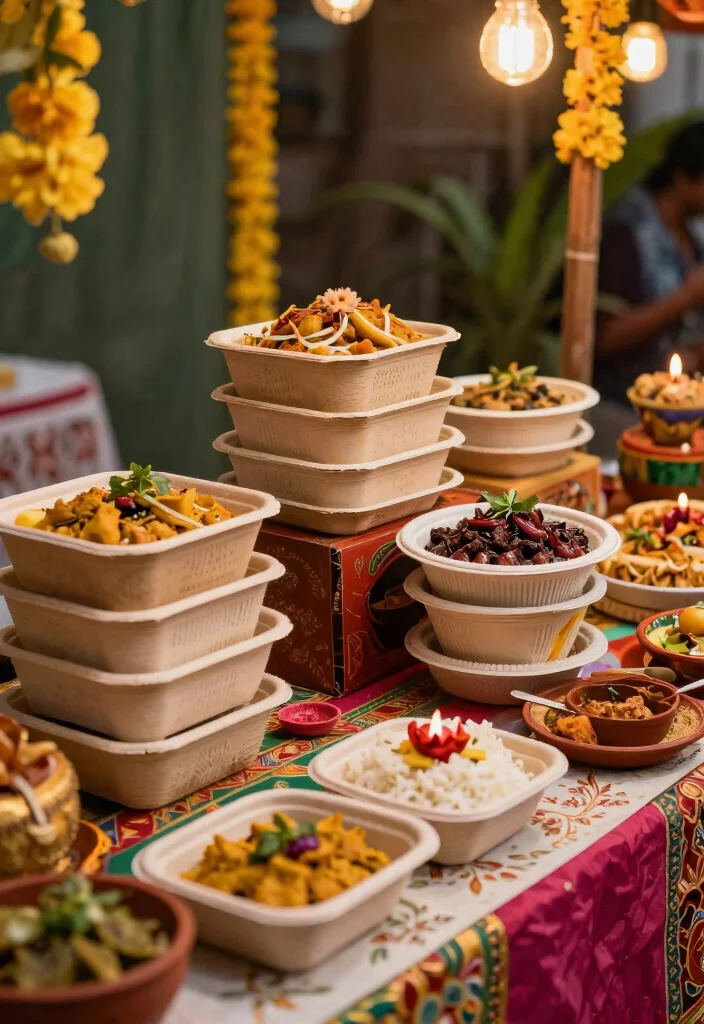29 Diwali Office Decoration Concepts Festive and Beautiful - 24. Sustainable Food Stalls 1