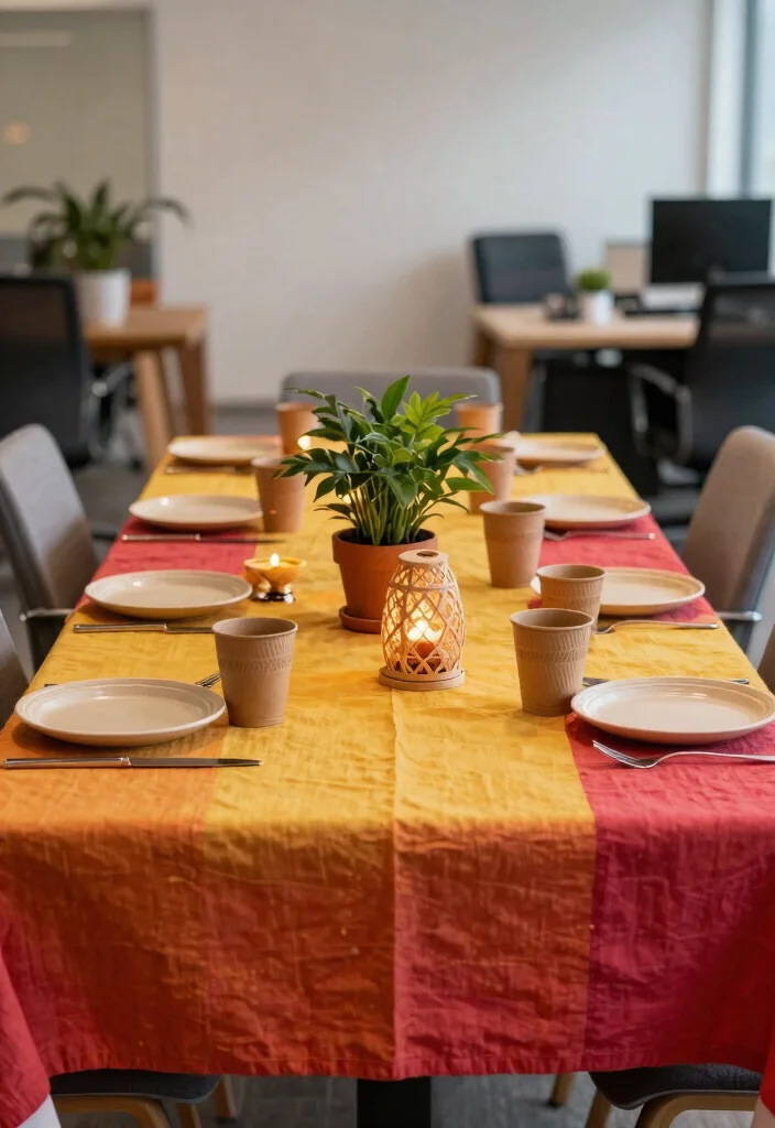 29 Diwali Office Decoration Concepts Festive and Beautiful - 4. Festive Table Settings 1