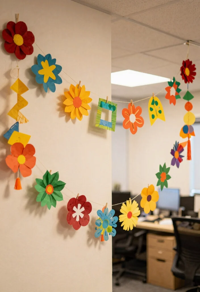 29 Diwali Office Decoration Concepts Festive and Beautiful - 6. Handmade Paper Garlands 1