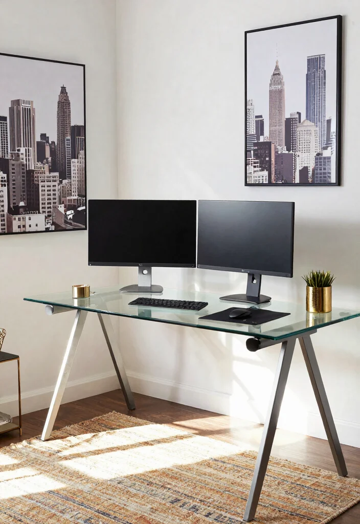 29 Dual Monitor Home Office Setup Ideas Sleek Style - 12. Urban Office Retreat 1