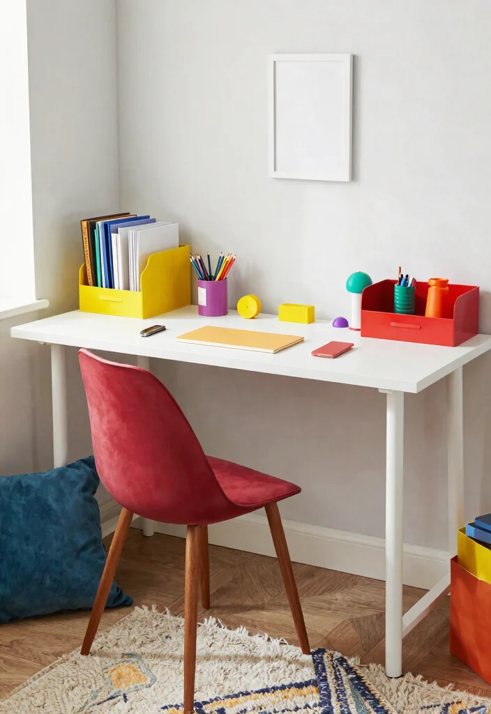 29 Dual Monitor Home Office Setup Ideas Sleek Style - 26. Colorful Cohesion 1