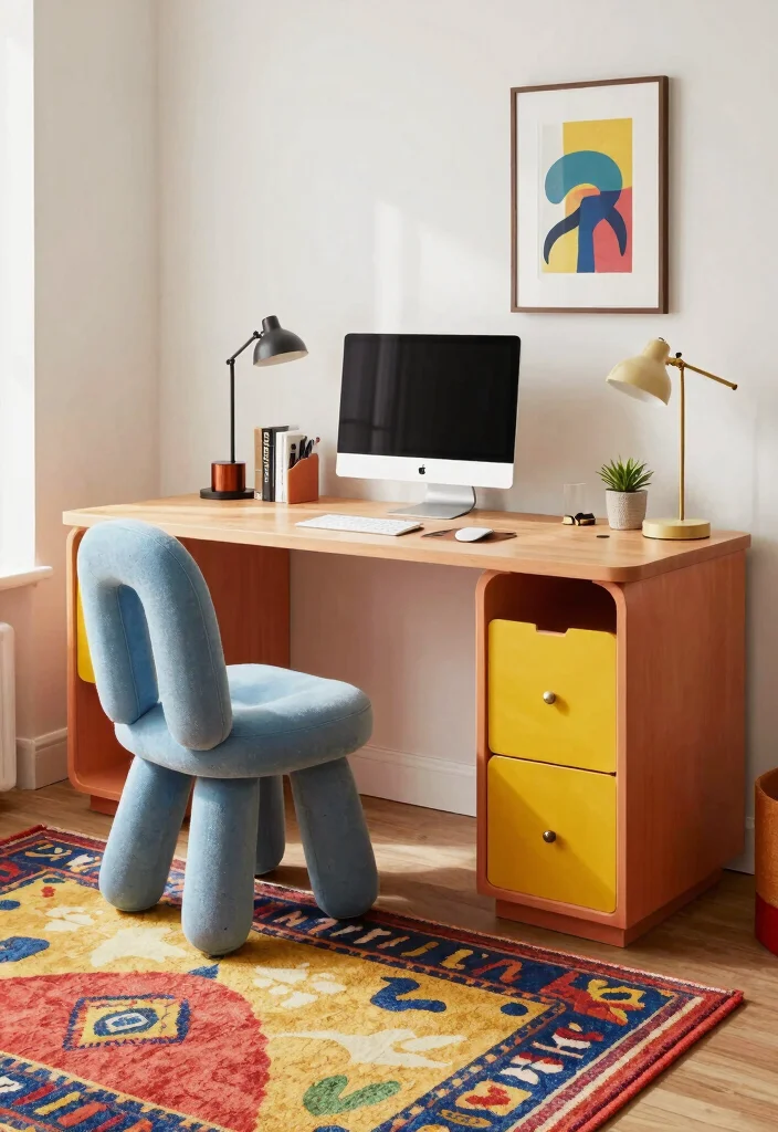 29 Dual Monitor Home Office Setup Ideas Sleek Style - 27. Funky Fresh 1
