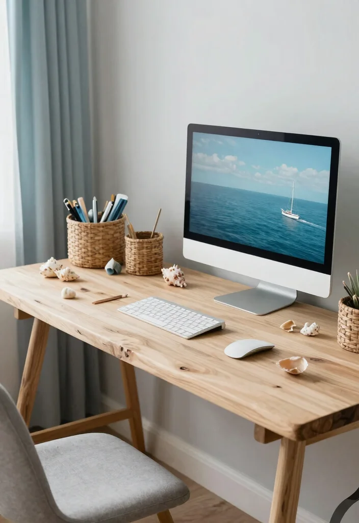 29 Dual Monitor Home Office Setup Ideas Sleek Style - 3. Coastal Calm 1
