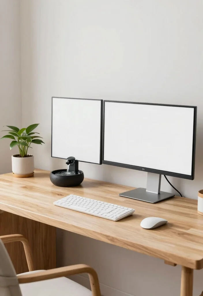 29 Dual Monitor Home Office Setup Ideas Sleek Style - 5. Zen Workspace 1