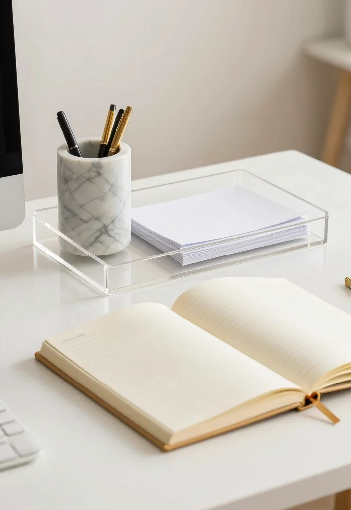 29 Feminine Home Office Look Ideas Soft and Sophisticated - 17. Elegant Desk Accessories 1